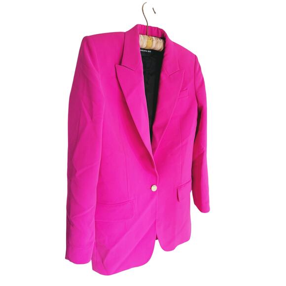 Barbara Bui Tailored Crepe Lined Blazer Jacket Hot Pink 38 Small Luxury Barbie - Picture 9 of 13